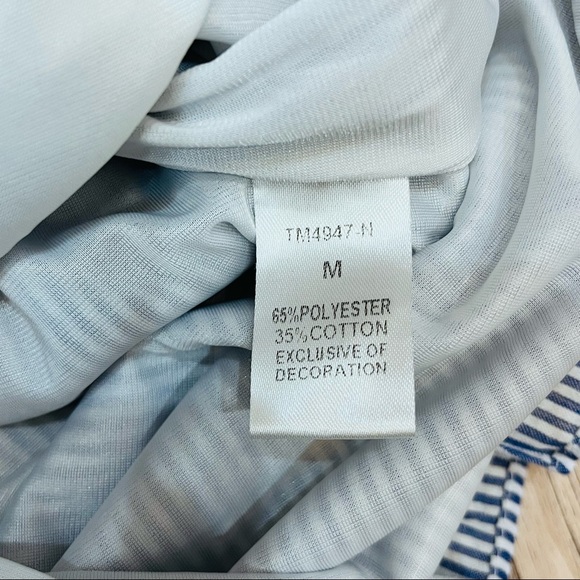 THML boutique Romper blue white pink tassel sz Medium - Picture 5 of 7